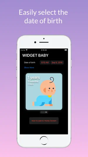 Widget Baby: 年龄计算器，照片