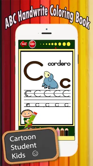 着色书：ABC 西班牙语网页游戏为孩子们成人