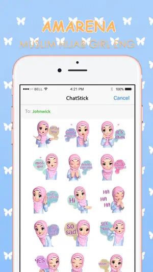 Amarena Hijabgirl ENG Stickers for iMessage