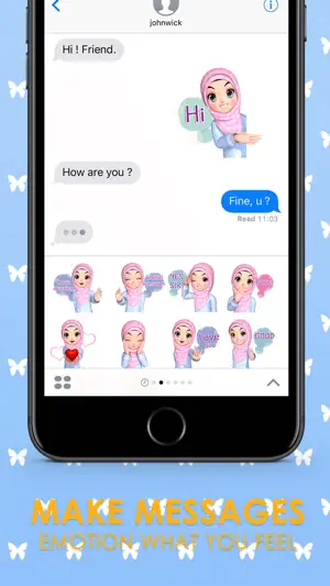 Amarena Hijabgirl ENG Stickers for iMessage